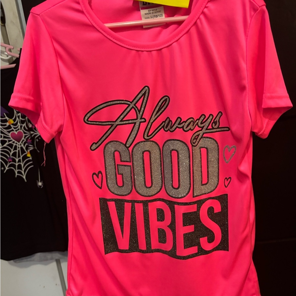 Kids Pink Graphic Tee - Always Good Vibes